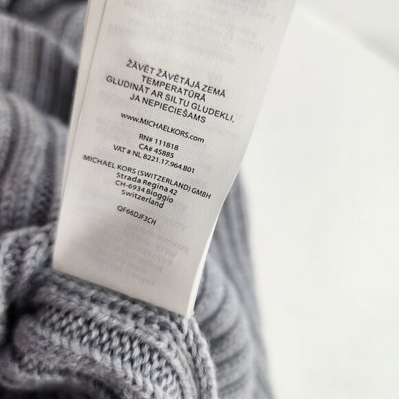 Michael Michael Kors Women Sweater Medium Pullover Off Shoulder Cowl Neck Ribbed - Picture 12 of 12